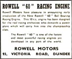 Introductory Rowell advertisement (courtesy Hugh Blowers)