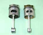 Piston from Rowell 60 no. 116 (L) with its Hornet equivalent (R)
