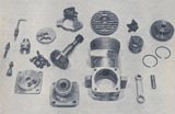 Image of dismantled Rowell 60 Mk I from May 1950 article showing oval piston port similar to engine no. 116